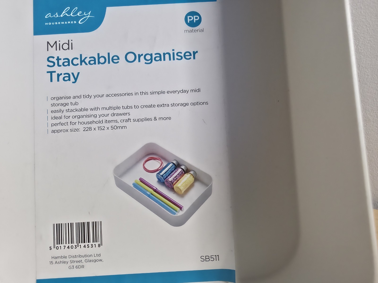 Ashley Midi Stacksble Organizer Tray Everyday Use Office Home Strong PP made - Image 6