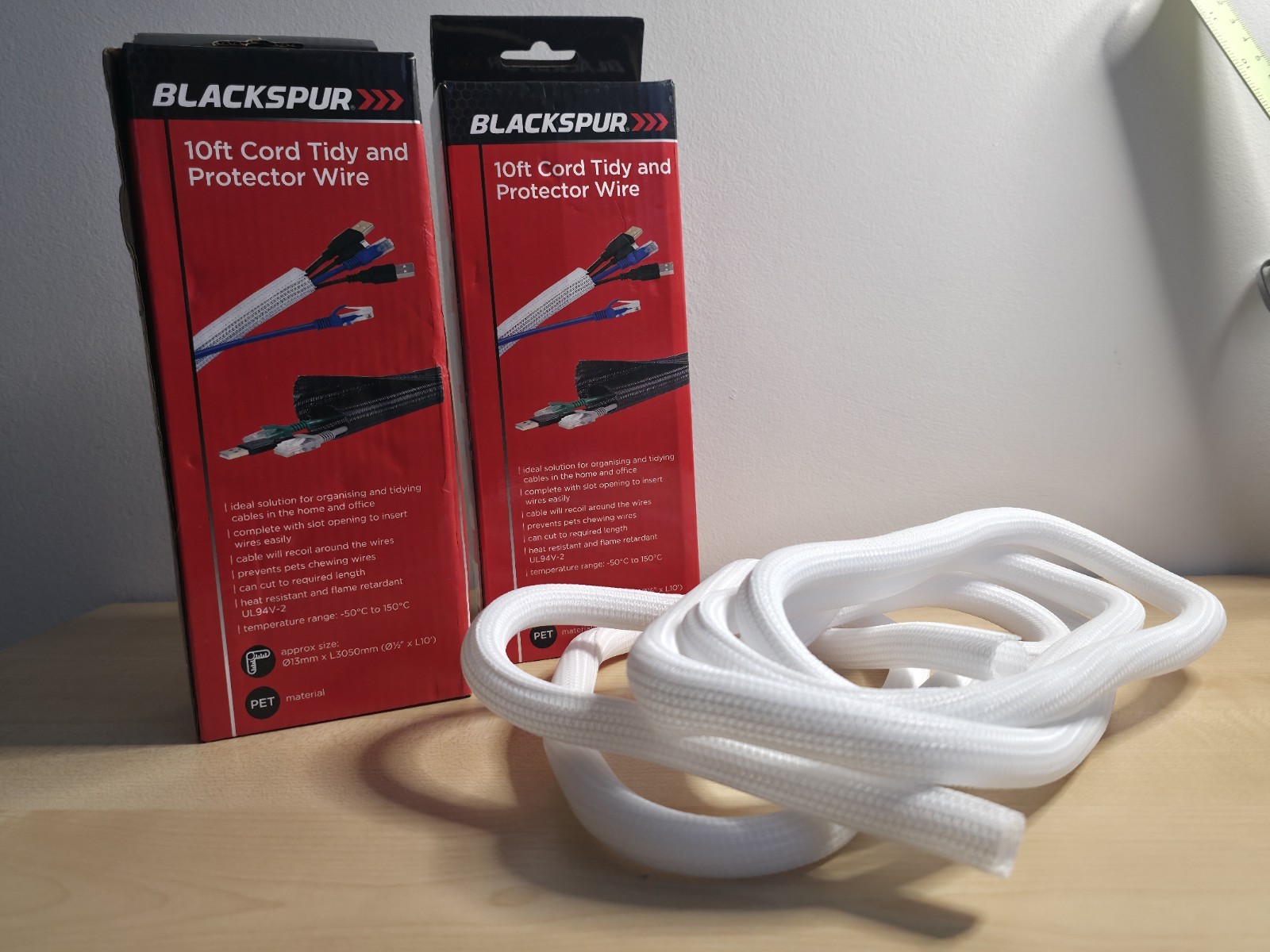 10ft Cord Tidy & Protector Wire Sleeve Cord Loom for Cables White Pet Friendly - Image 6