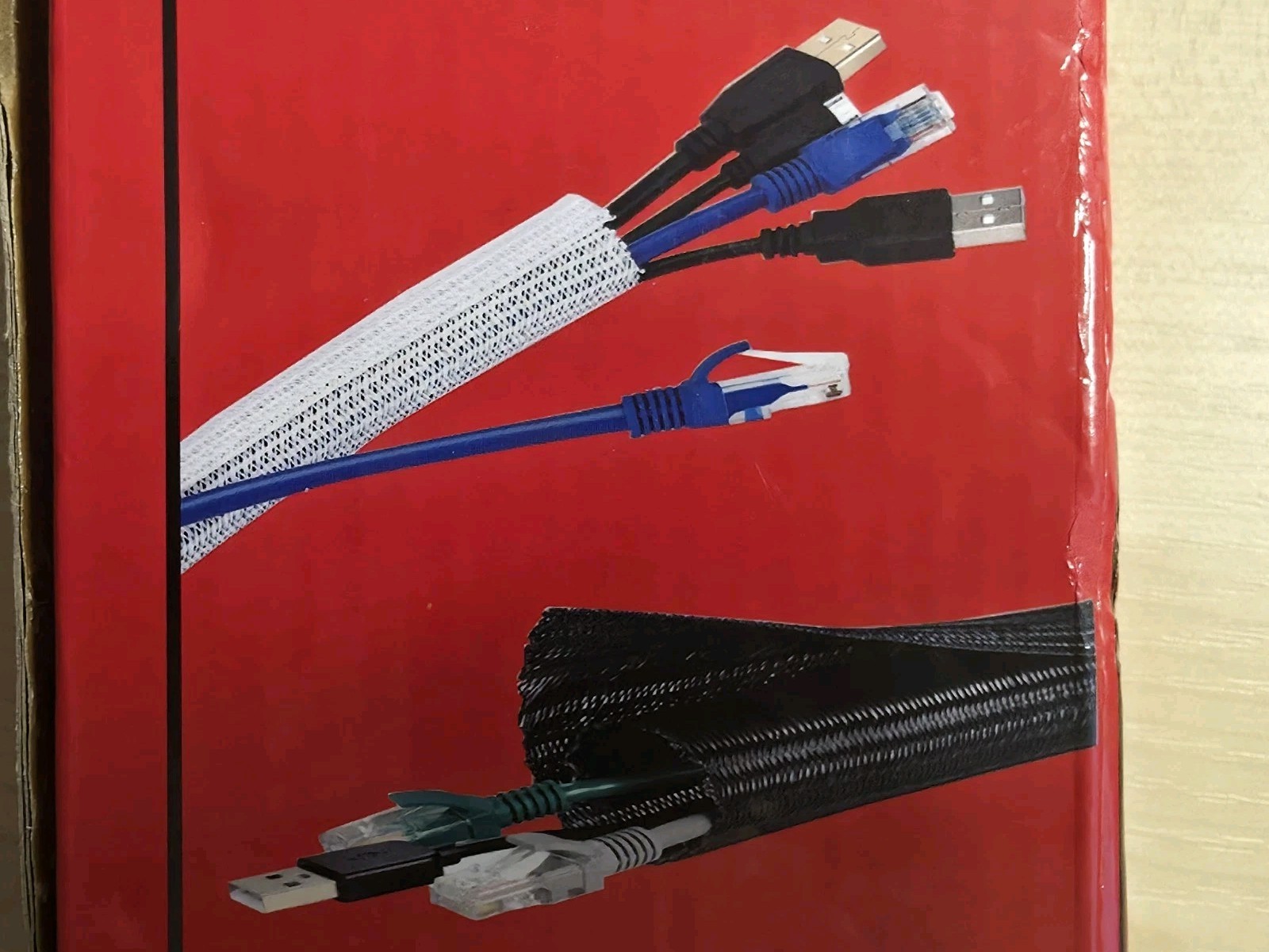 10ft Cord Tidy & Protector Wire Sleeve Cord Loom for Cables White Pet Friendly - Image 11