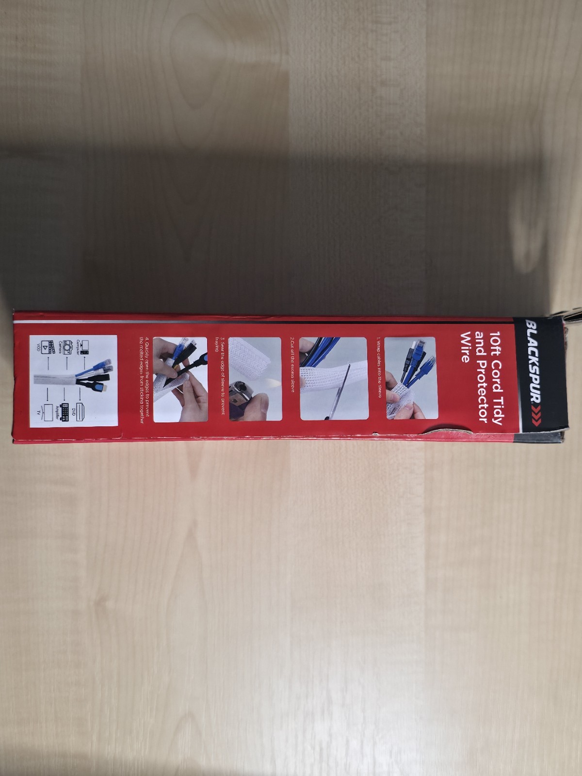 10ft Cord Tidy & Protector Wire Sleeve Cord Loom for Cables White Pet Friendly - Image 13