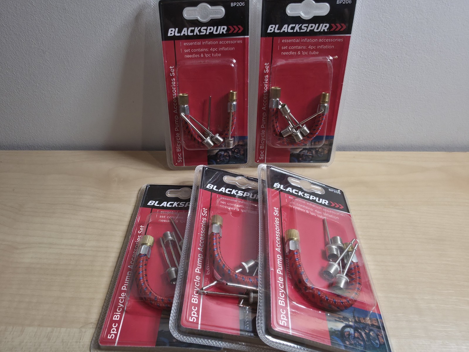 1X 5pcs Bicycle Pump Access. Set Ball Tube Inflation Adapter Set Bicycle Pump - Image 3