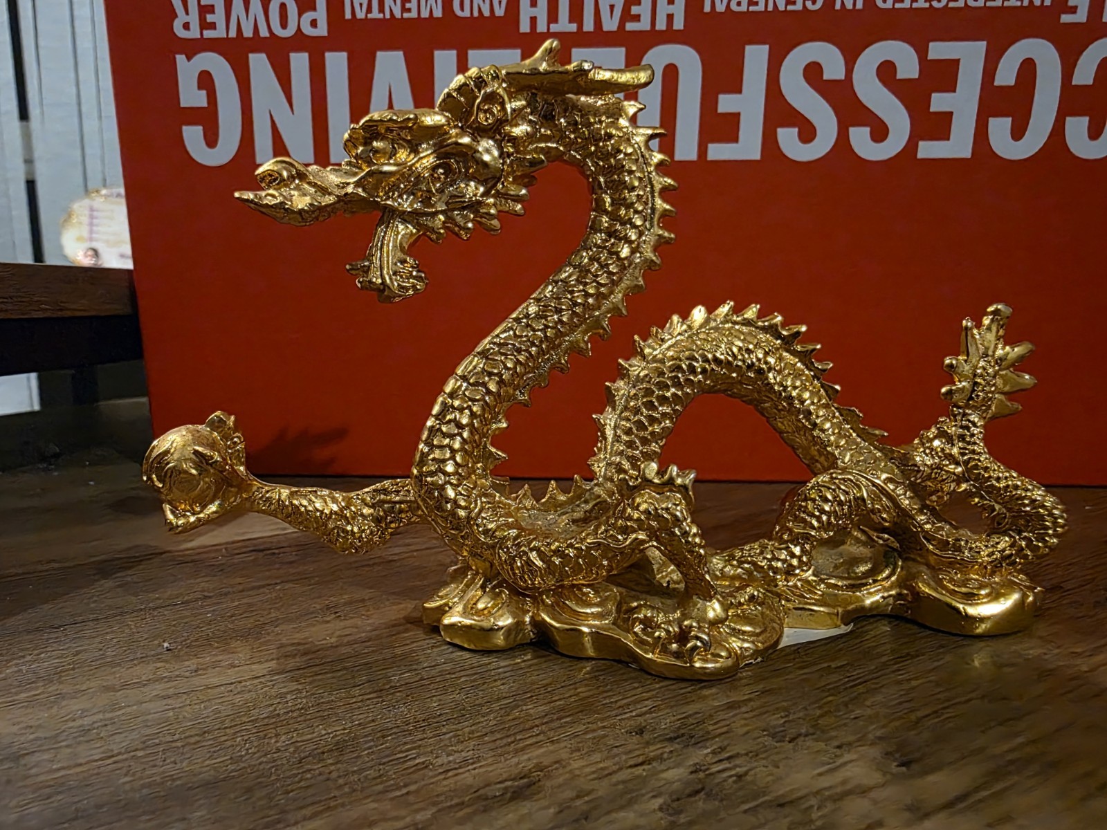 Brass Dragon Figurine Statue Animal Figurines 4.5” Long Chinese Good Luck Symbol - Image 2