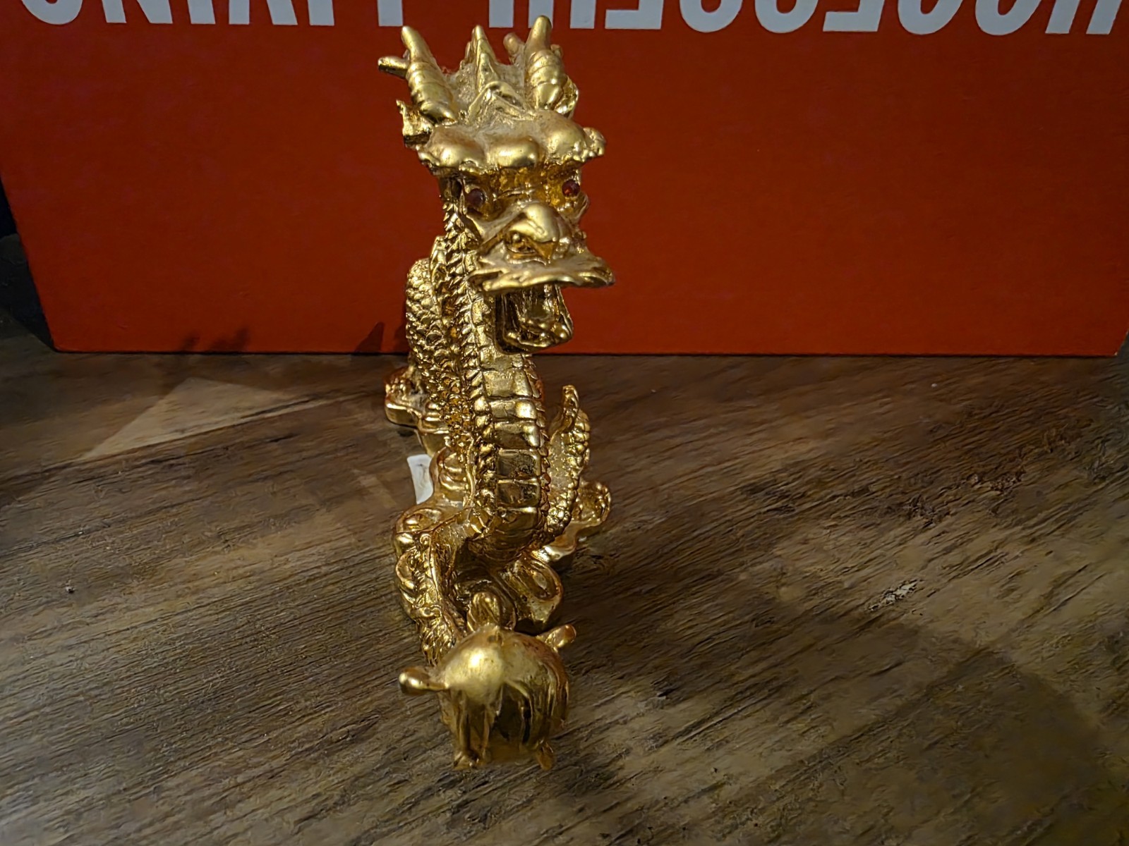 Brass Dragon Figurine Statue Animal Figurines 4.5” Long Chinese Good Luck Symbol - Image 3