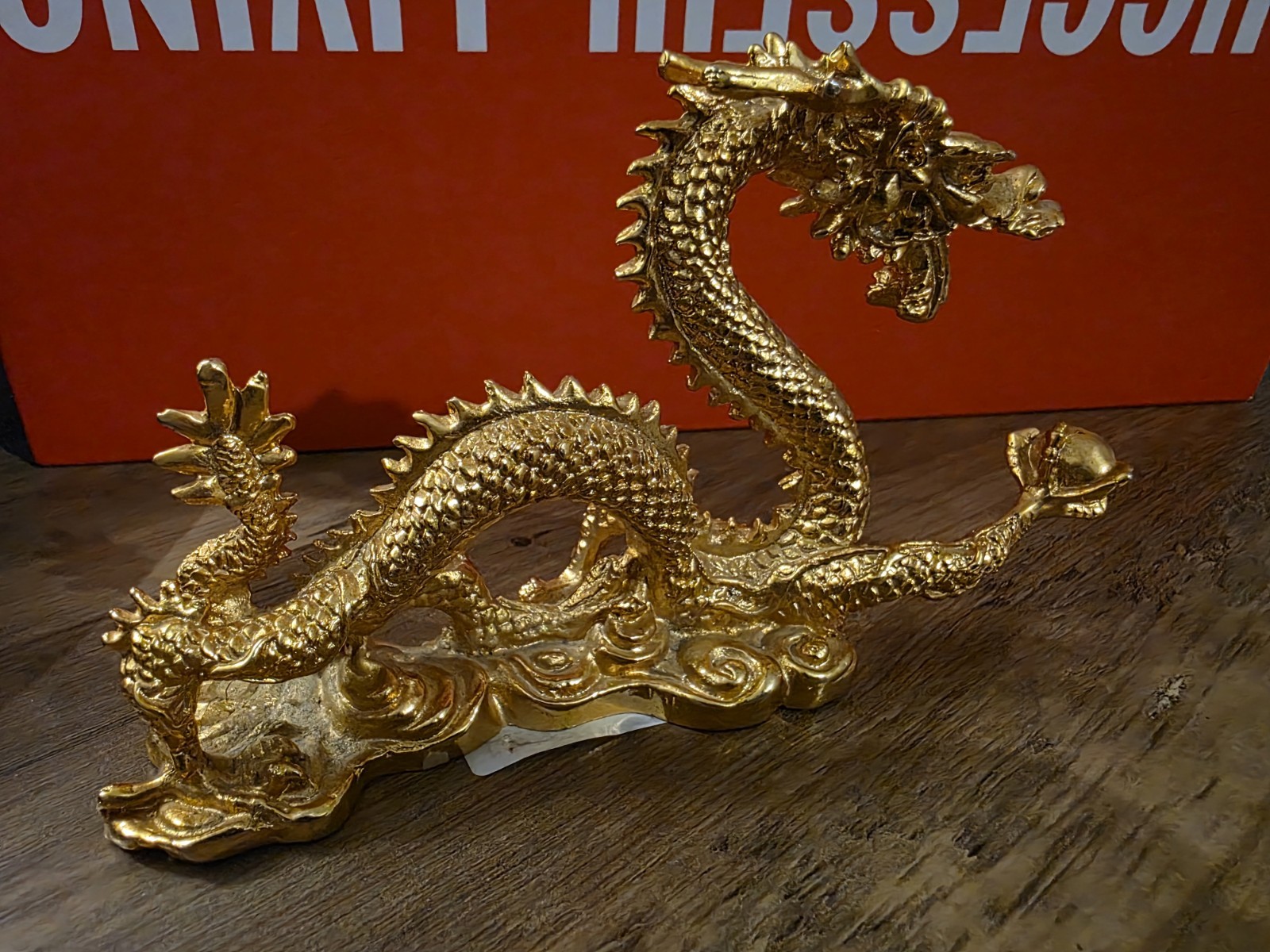 Brass Dragon Figurine Statue Animal Figurines 4.5” Long Chinese Good Luck Symbol - Image 4