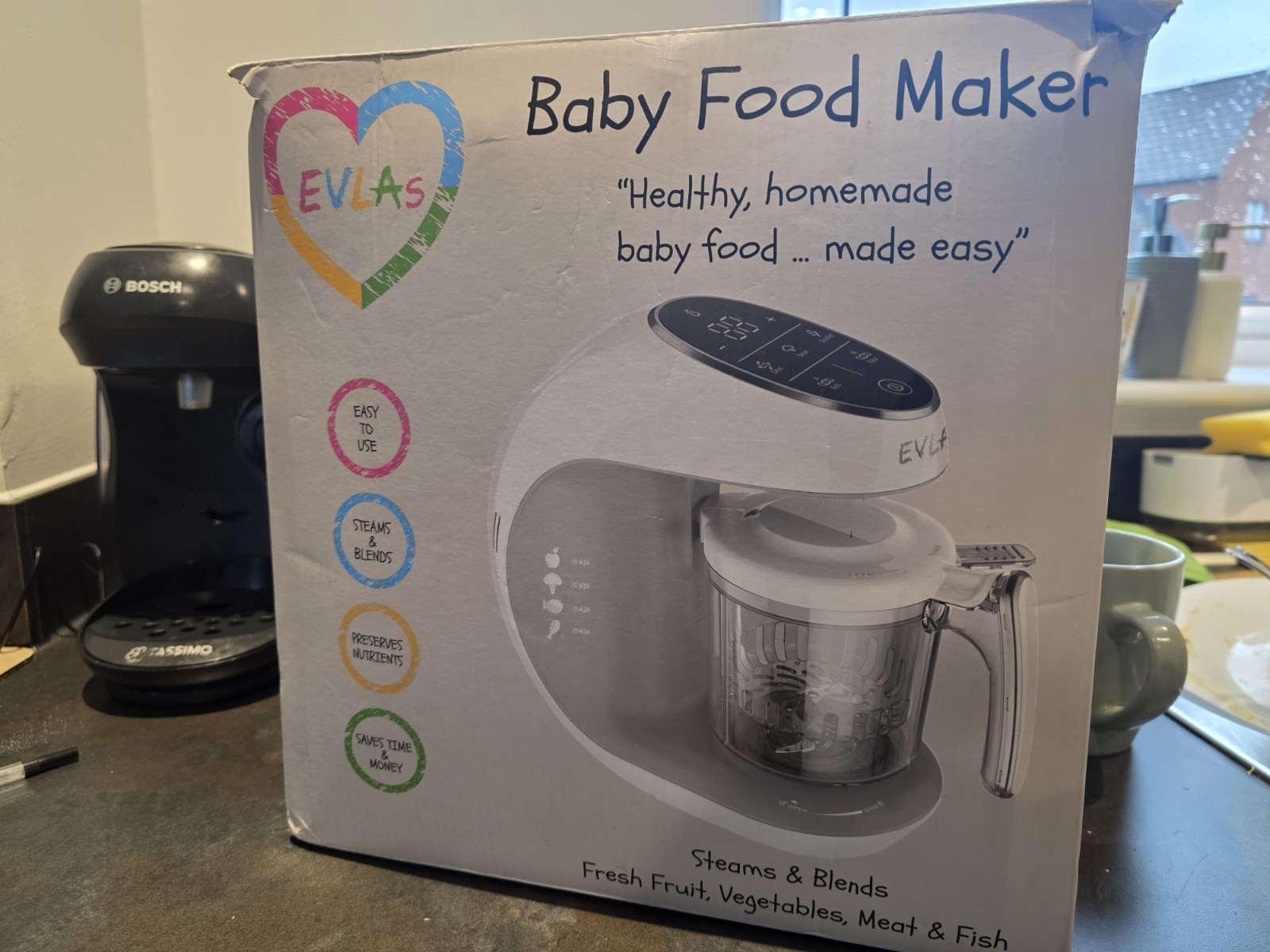 Evla Baby Food Maker Processor Steam & Blend Touch Screen + Accessories White - Image 12
