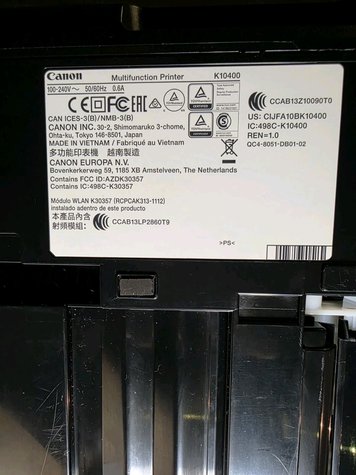 Canon K10400 Pixma Wireless LAN Color Printer Photocopier Scanner Black - Image 8