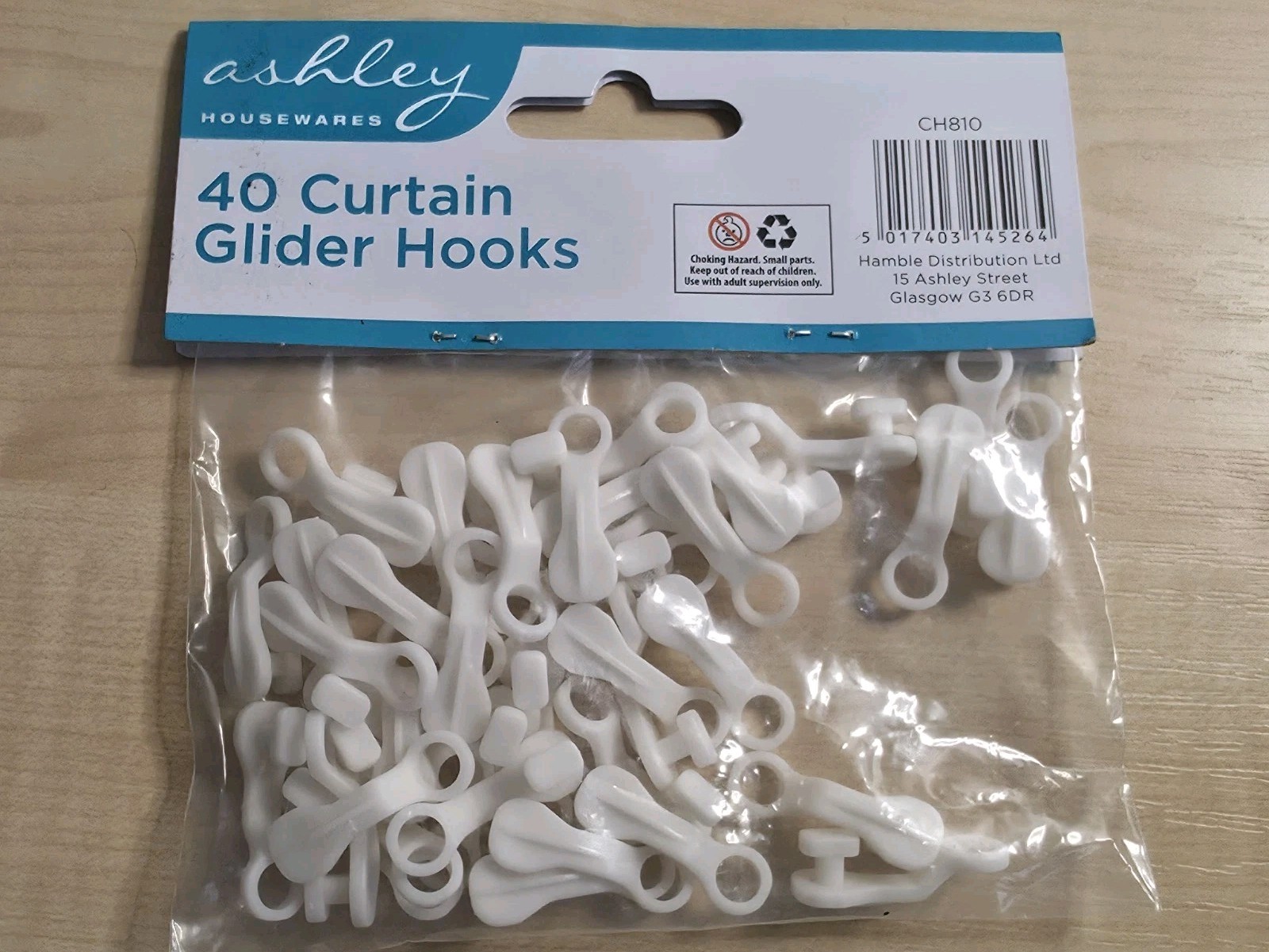 40 Curtain Glider Hooks For Heavy & Light Curtains Smooth Glide White For All