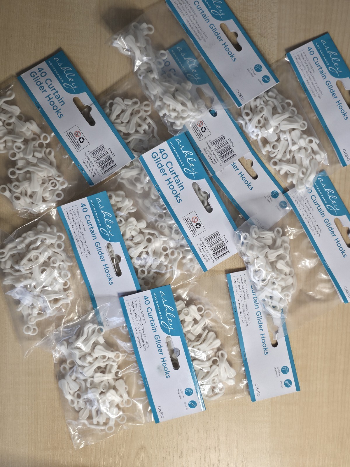 40 Curtain Glider Hooks For Heavy & Light Curtains Smooth Glide White For All - Image 5