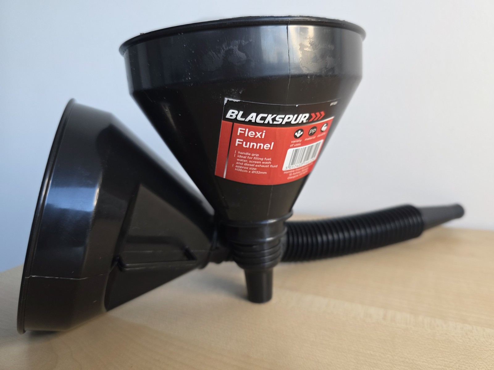 2X Blackspur Flexi Funnel Handle Grip Durable Filling Petrol Diesel Multipurpose