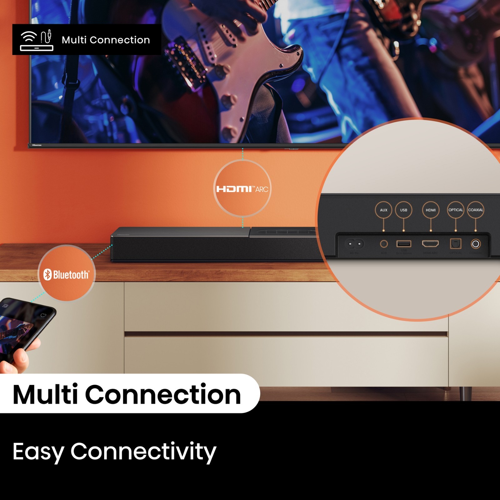 240W Hisense HS2000 2.1ch Soundbar Visual Built-Woofer DTS | Powerful Bass Audio - Image 12